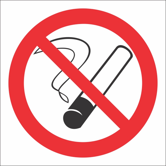 картинка Знак P01 Запрещается курить. 200x200 мм. пластик 2 мм  в интернет-магазине Всезнаки.рф в Санкт-Петербурге