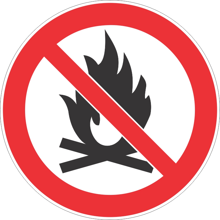 картинка Знак безопасности " Запрещается пользоваться открытым огнем", D=600 мм, металл 0.5 мм, с/в  в интернет-магазине Всезнаки.рф в Санкт-Петербурге