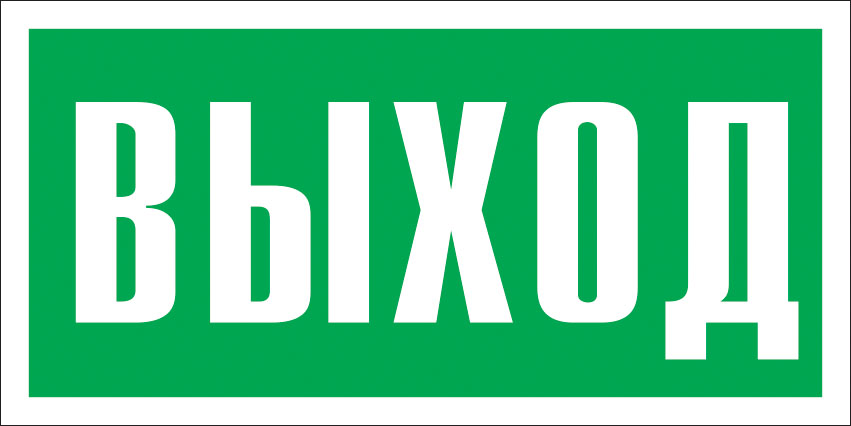 картинка Знак Е22 Указатель выхода. 100x200 мм. пленка  в интернет-магазине Всезнаки.рф в Санкт-Петербурге