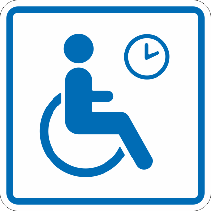 картинка Знак ТП4.3 "обозначения места кратковременного отдыха или ожидания для инвалидов ", 150x150 мм, ПЭТ 2мм, клеевой слой, тактильная, лазерная резка, лак  в интернет-магазине Всезнаки.рф в Санкт-Петербурге