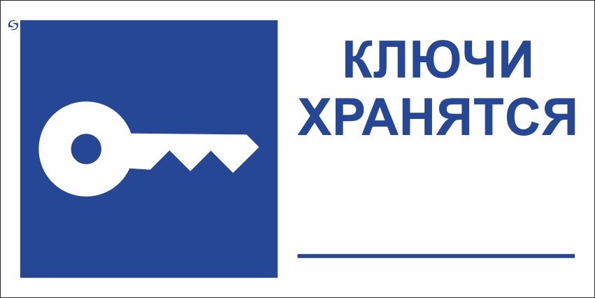 картинка Знак V60 Ключи хранятся. 100x200 мм. пленка  в интернет-магазине Всезнаки.рф в Санкт-Петербурге