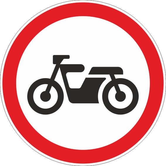 картинка Знак 3.5. "Движение мотоциклов запрещено",D=700, Тип А (1б) Микропризм. (7-9 лет)металл 0.8 мм  в интернет-магазине Всезнаки.рф в Санкт-Петербурге