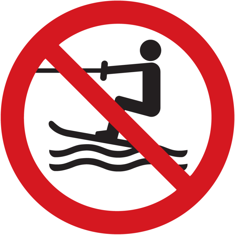 картинка Знак «Кататься на водных лыжах запрещено» 500х500 мм, пленка  в интернет-магазине Всезнаки.рф в Санкт-Петербурге