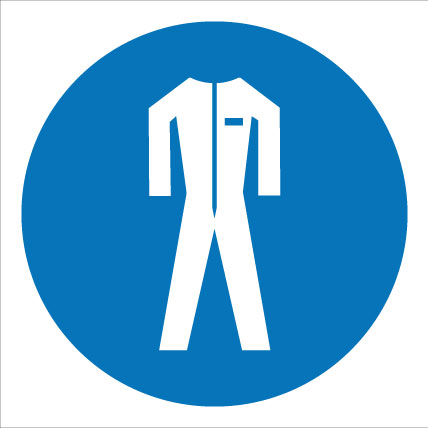 картинка Знак ИМО 4.7 "Работать в защитной одежде",  150x150 мм, фотолюм, пленка  в интернет-магазине Всезнаки.рф в Санкт-Петербурге