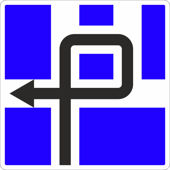 картинка Знак "6.9.3  Схема движения".B=600,Тип А (1б) Микропризм. (7-9 лет)металл 0.8 мм  в интернет-магазине Всезнаки.рф в Санкт-Петербурге