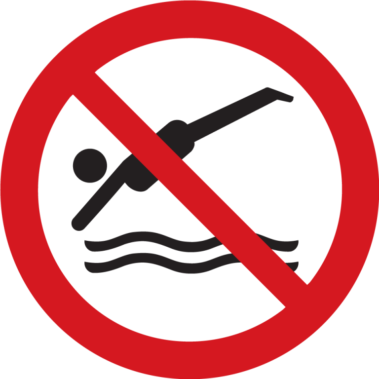 картинка Знак «Ныряние с берега запрещено» 500х500 мм, пластик 3 мм  в интернет-магазине Всезнаки.рф в Санкт-Петербурге