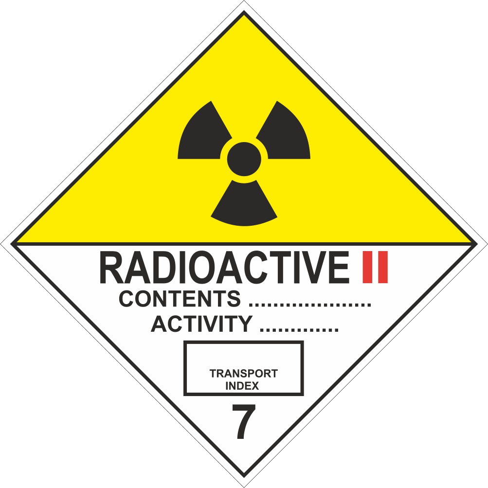 картинка Знак опасности O7B, "Радиоактивные материалы", 250х250 мм, СКП, пленка  в интернет-магазине Всезнаки.рф в Санкт-Петербурге