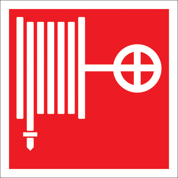 картинка Знак F02 Пожарный кран. 400x400 мм. металл 0.5 мм  в интернет-магазине Всезнаки.рф в Санкт-Петербурге