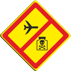 картинка Знак VO-3.1 «Запрещено проведение авиационно-химических работ» 700х700 мм, световозвращающий, металл 0.8 мм  в интернет-магазине Всезнаки.рф в Санкт-Петербурге