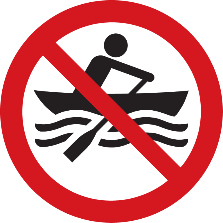 картинка Знак «Движение гребных лодок запрещено» 500х500 мм, пластик 3 мм  в интернет-магазине Всезнаки.рф в Санкт-Петербурге