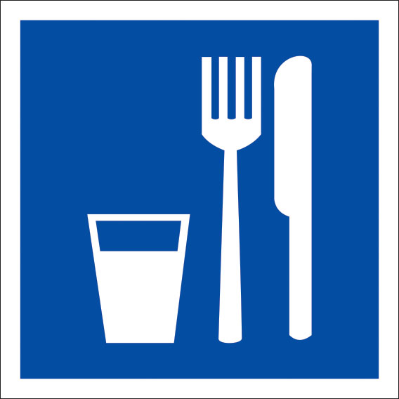картинка Знак D01 Пункт (место) приема пищи. 200x200 мм. пластик 2 мм  в интернет-магазине Всезнаки.рф в Санкт-Петербурге