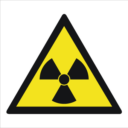 картинка Знак ИМО 5.1 "Осторожно! Радиоактивные вещества",  150x150 мм, фотолюм, пленка  в интернет-магазине Всезнаки.рф в Санкт-Петербурге